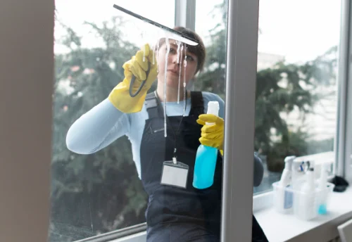Nettoyage de vitres intérieures et extérieures à la Tour